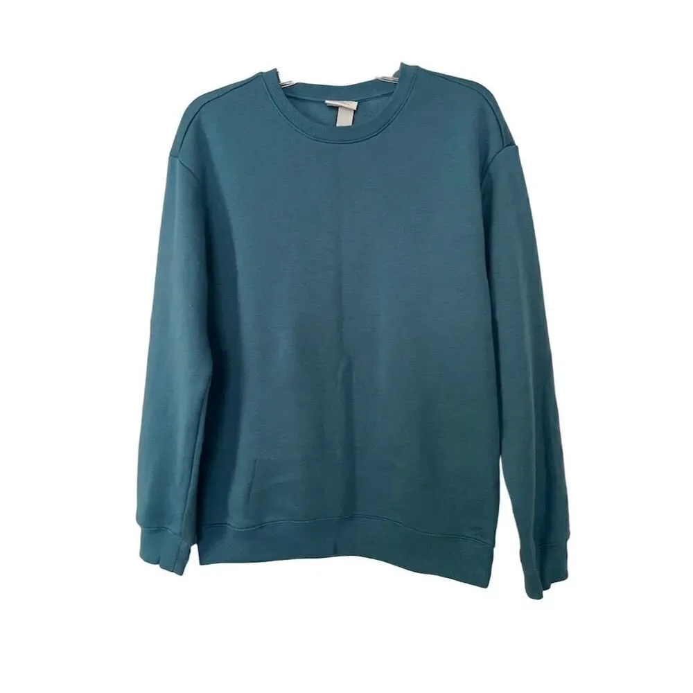 H&M Essentials Men's Relaxed Fit Crewneck Sweatshirt Dark Turquoise Size XS​